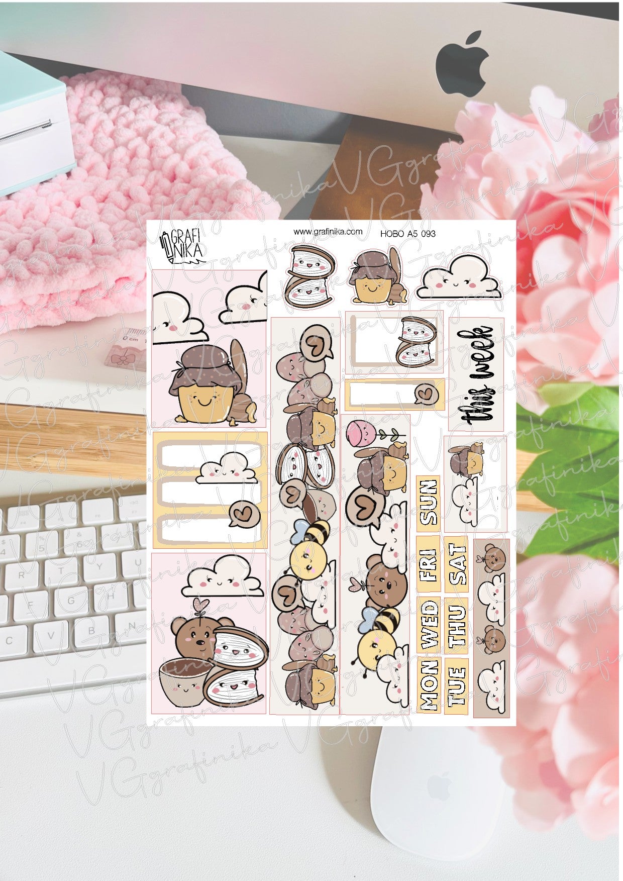 kit A5 settimanale - kawaii collection 93