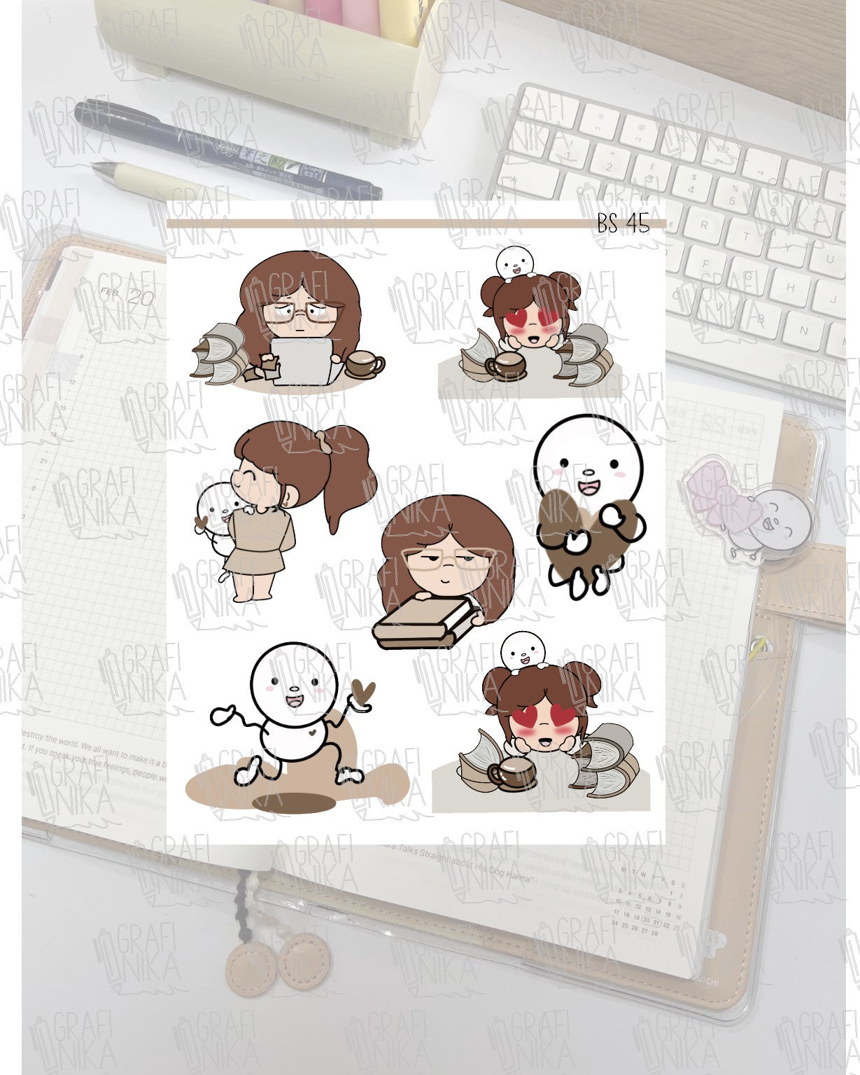Bs44 - big sticker Niko e Vicky planner - adesivi per agende