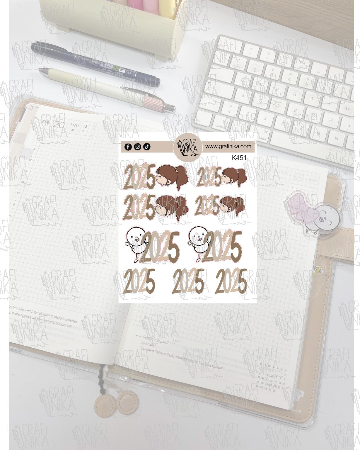 K451 - sticker 2025 per agende varie misure