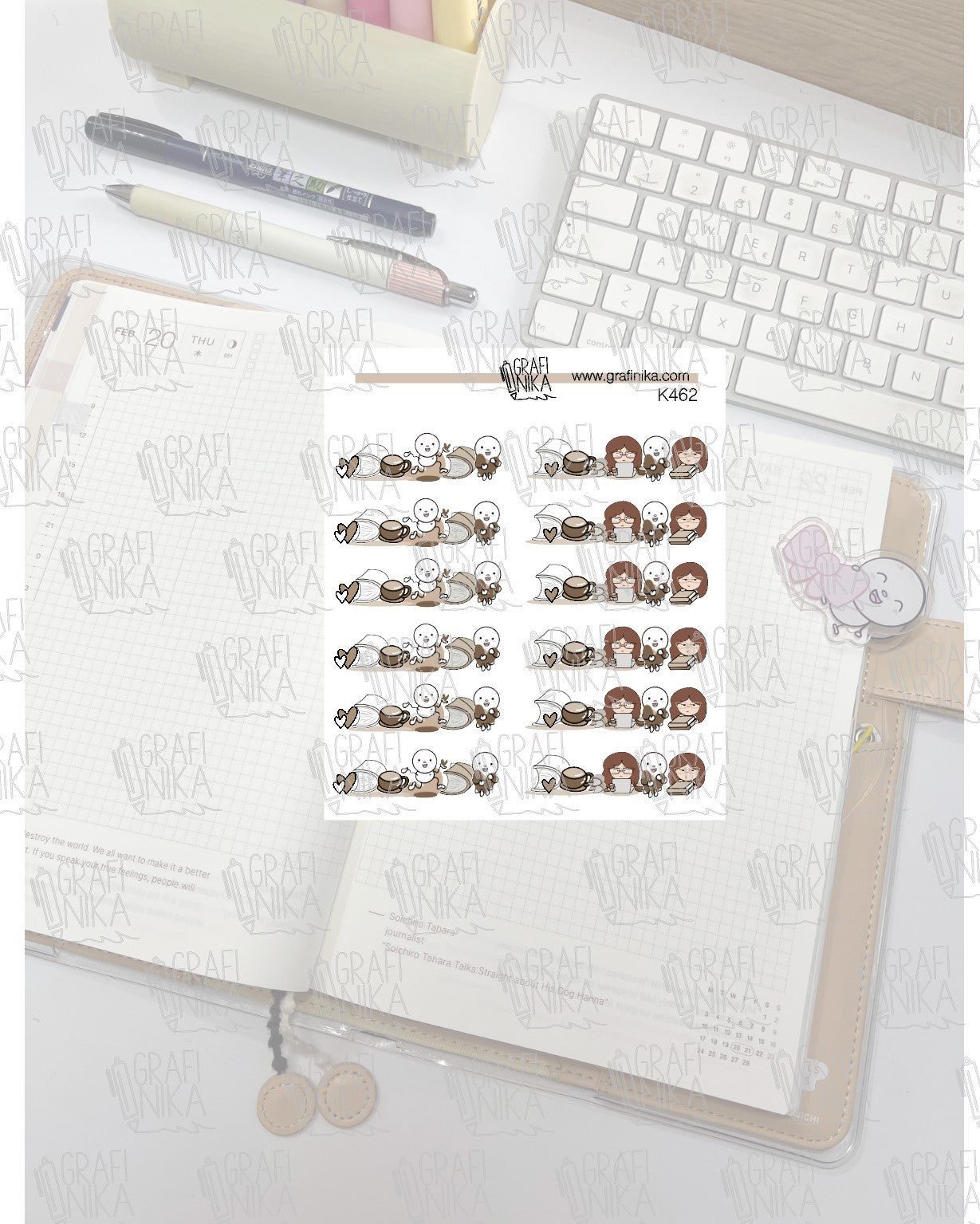 K462 - mini stikers per decorare le agende con Vicky e Niko
