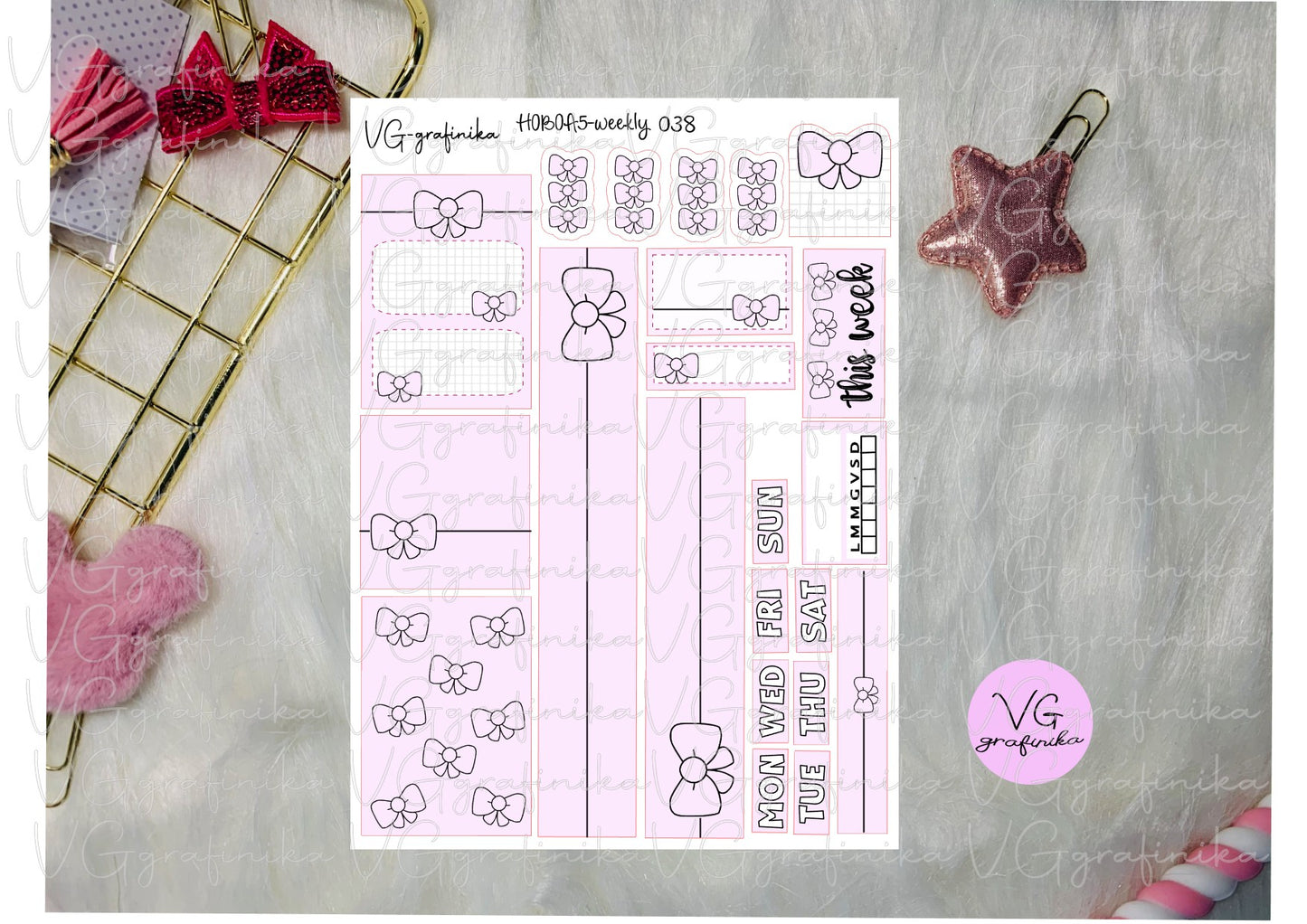 hobonichi cousin 38 - fiocco rosa