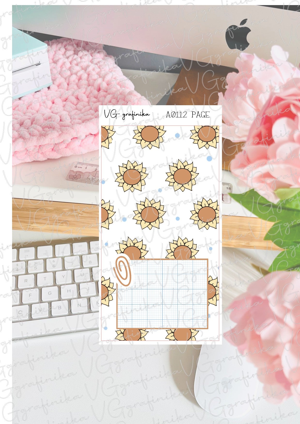 hobonichi weeks 112 page - sunflowers brown