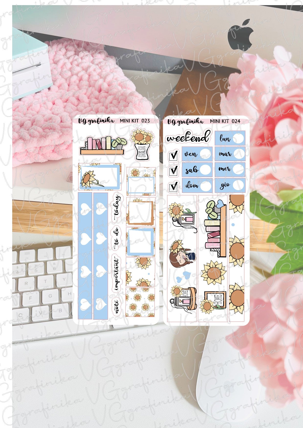 stickers sheets - minikit 23 / 24 - sunflowers
