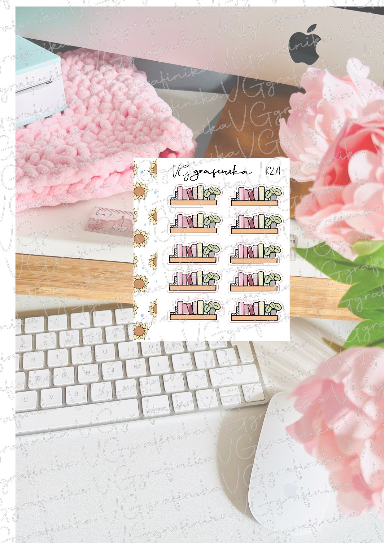 K271 - Decorazione - library - flowers