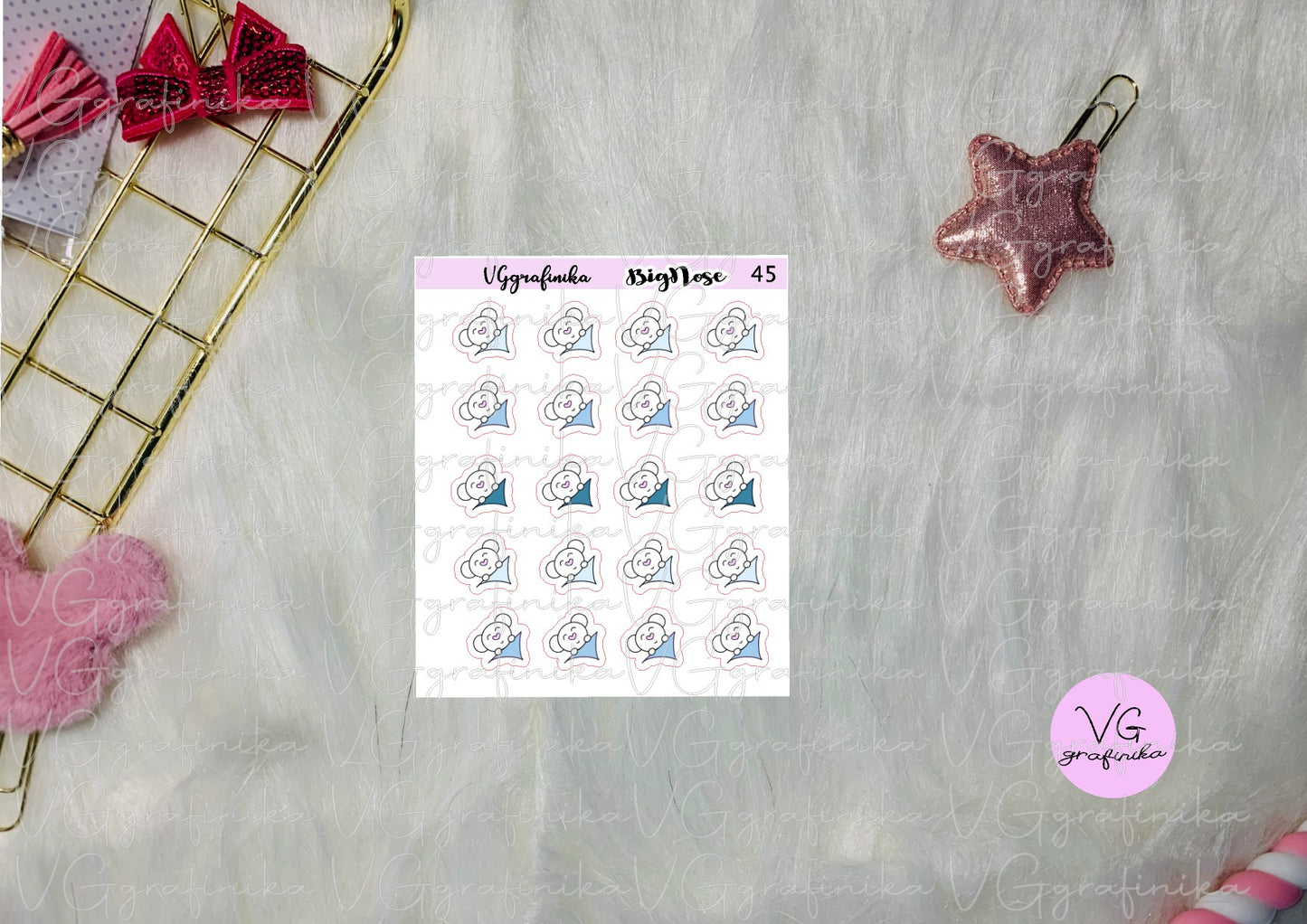 big nose 45 - segnapagina blue - memo