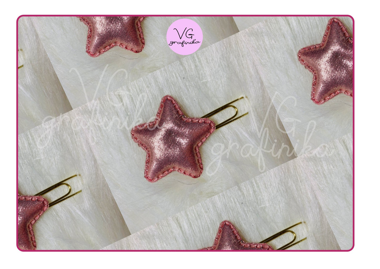clip 3 - star glitter pink