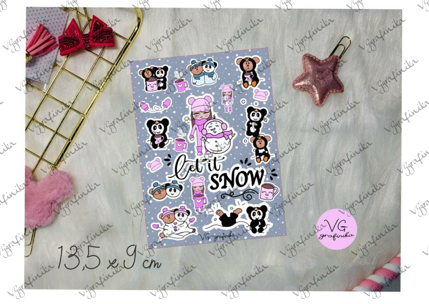 Journaling Card - Let it snow - winter collection