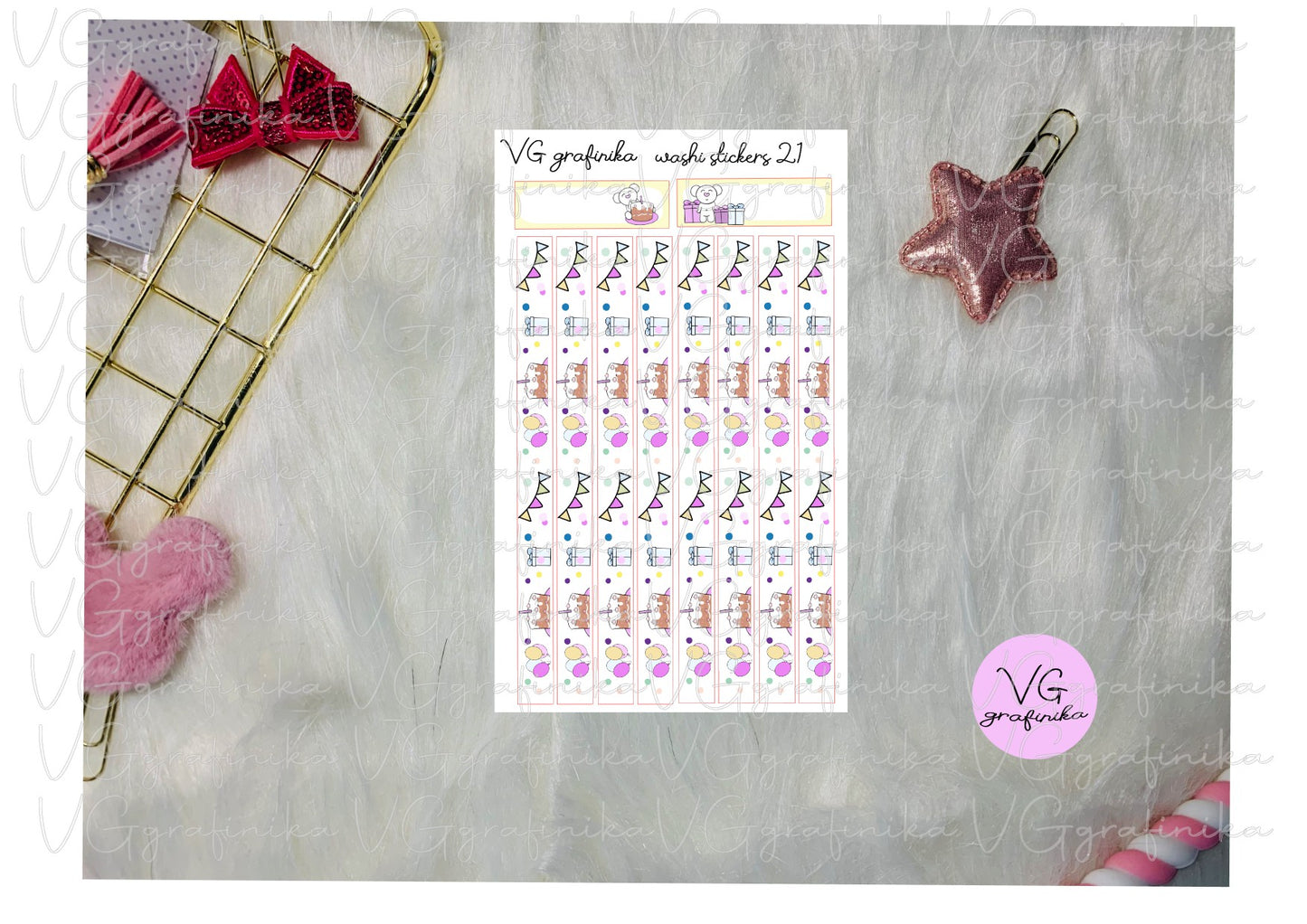 washi stickers 21 - birthday