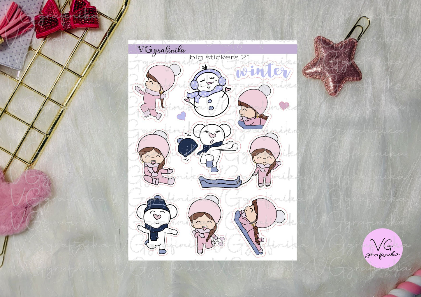 big stickers 21 - winter Vicky e Big nose