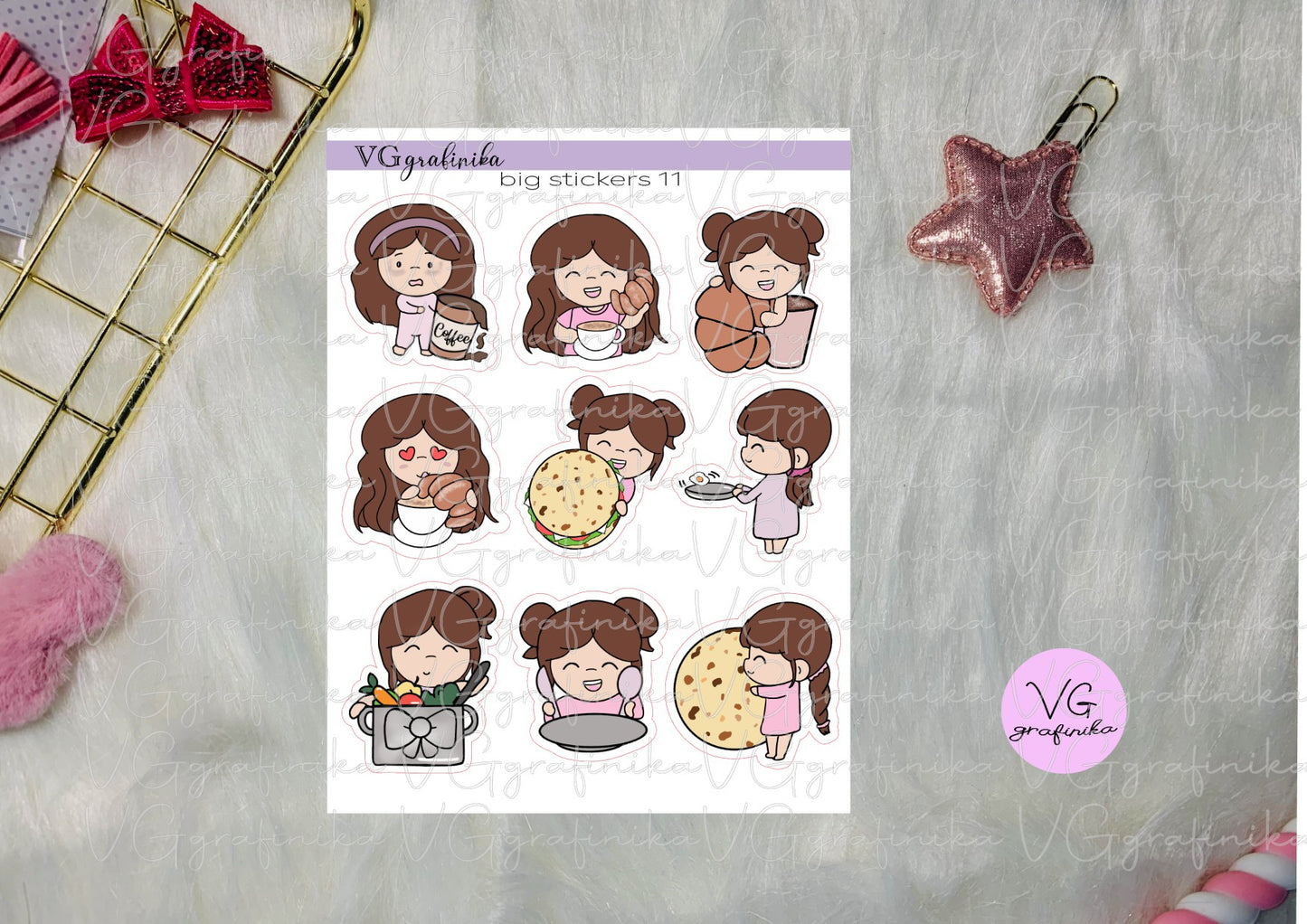 BS 11 - BIG STICKERS - vicky food