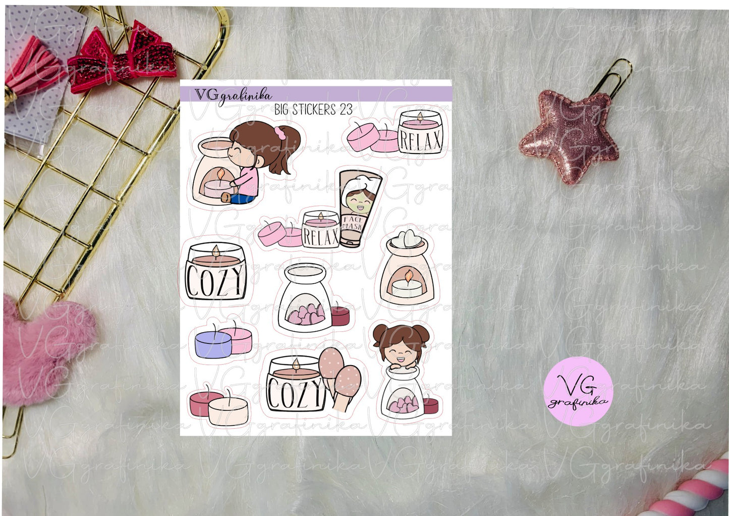 bs 23 - big stickers - Vicky cozy time - candele