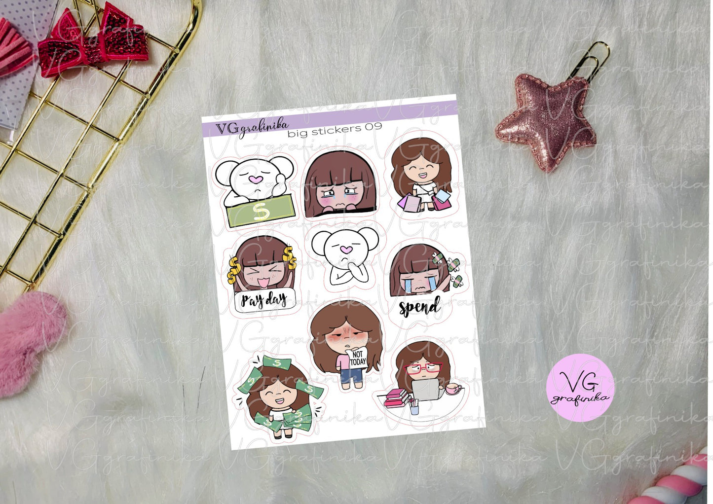 BS 9 - BIG STICKERS - spend and pay day