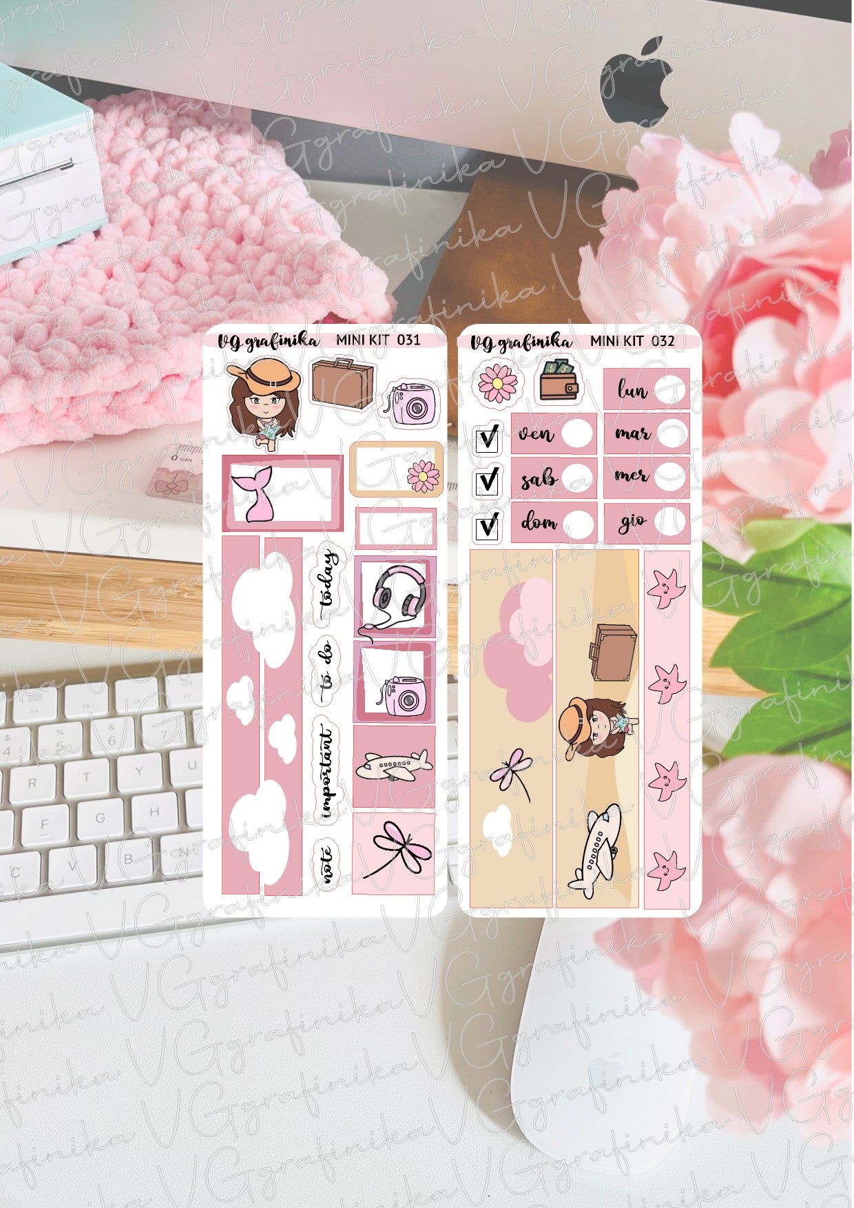stickers sheets - minikit 31 / 32 - I LOVE TRAVELING