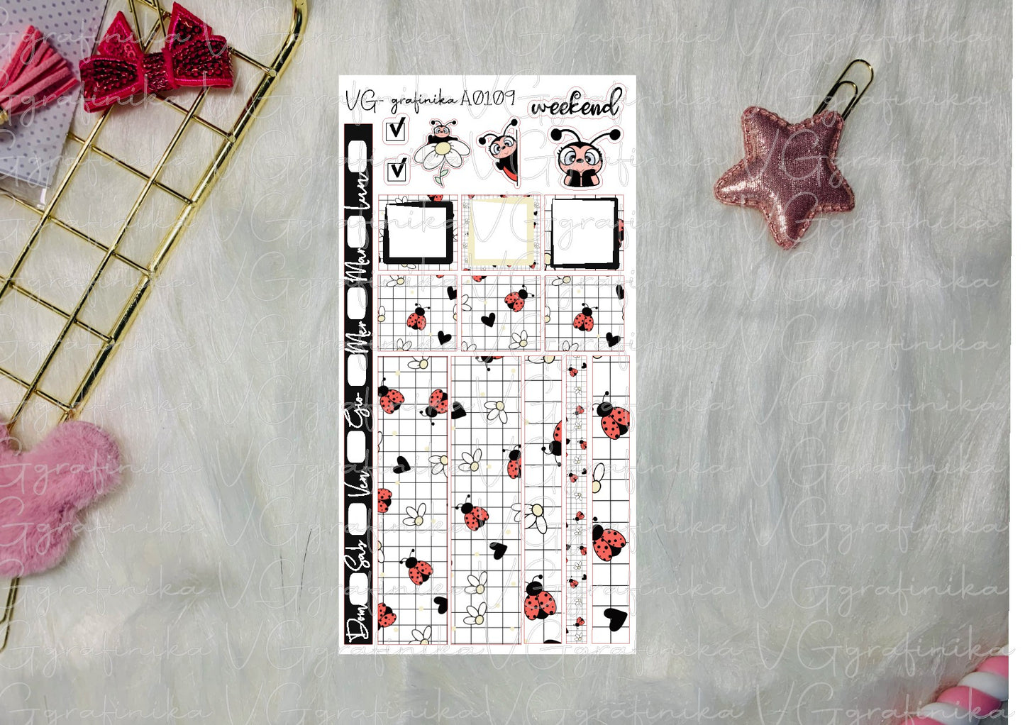 hobonichi weeks A109 - lady bug