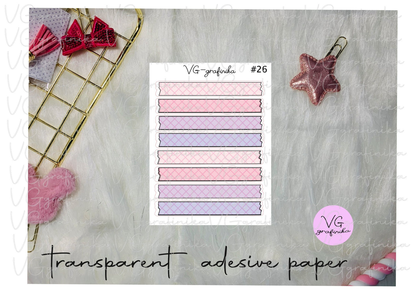 washi strips transparent adesive paper 26