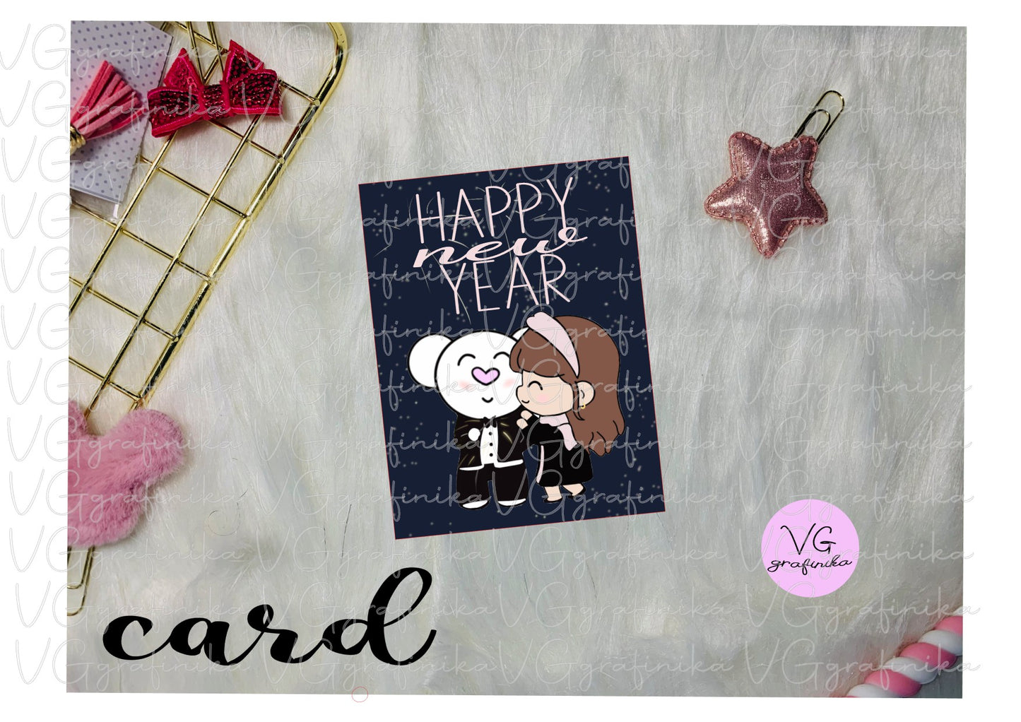 card happy new year Vicky and big nose