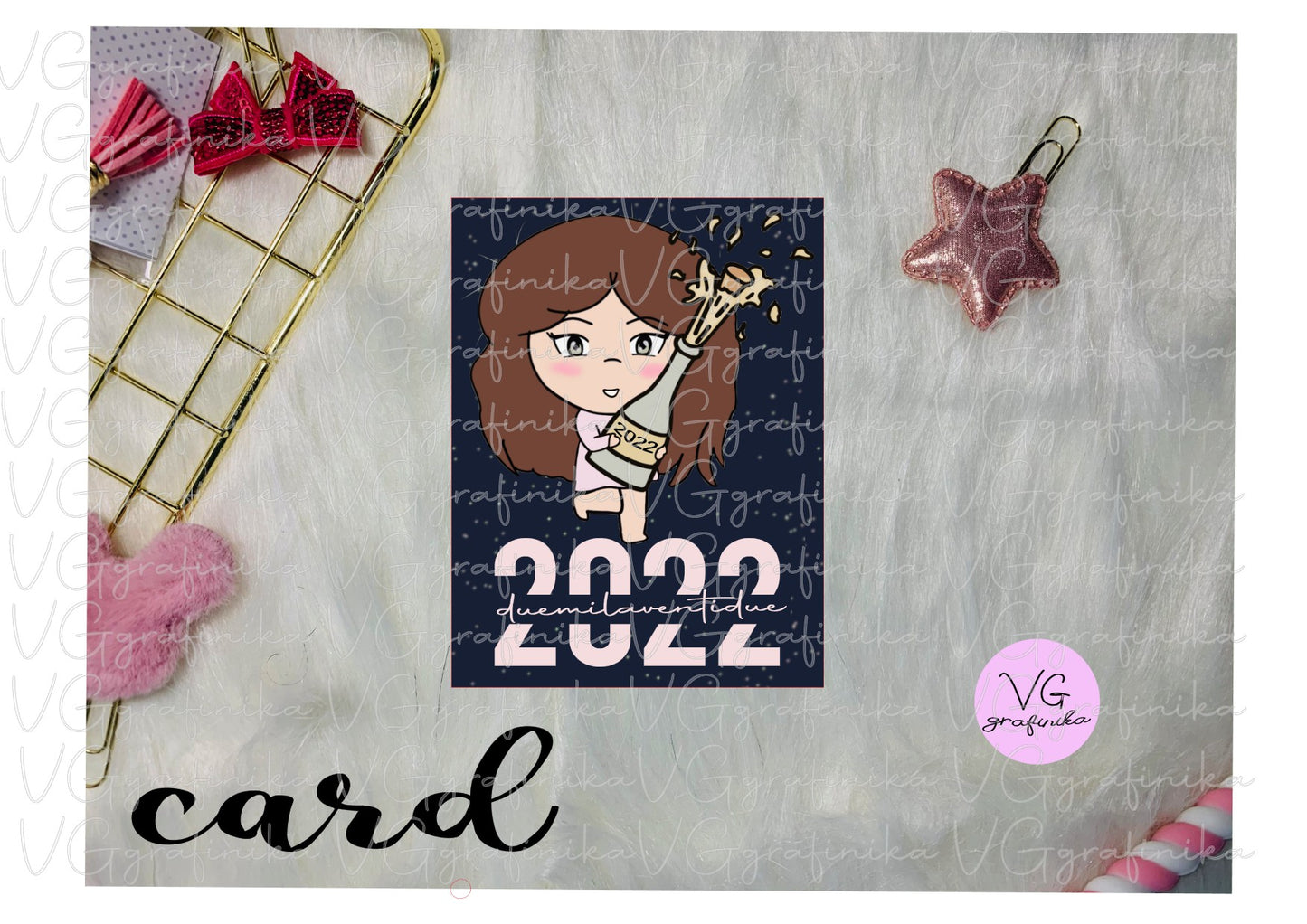 card happy new year Vicky and big nose