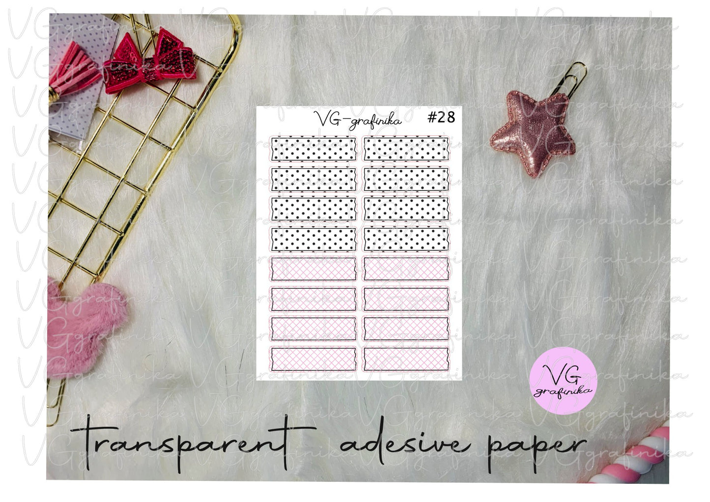 washi strips transparent adesive paper 28