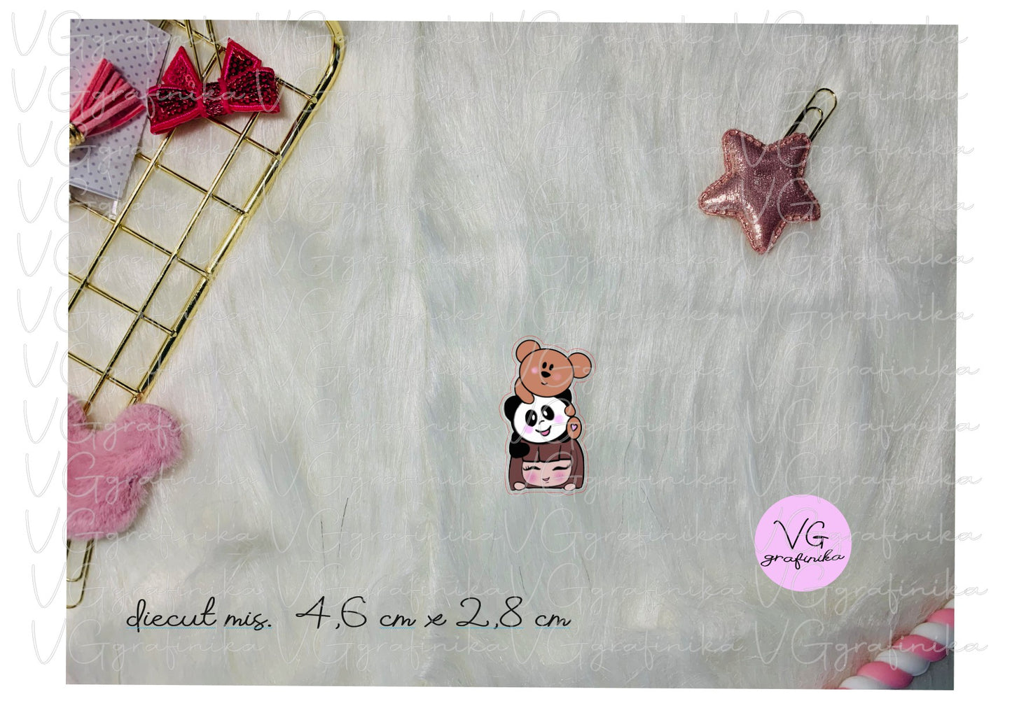 set di tre diecut - Juliet, teddy and bamboo