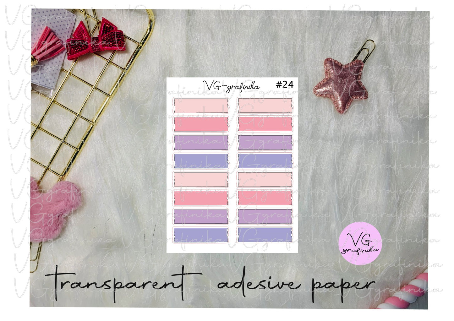 washi strips transparent adesive paper 24