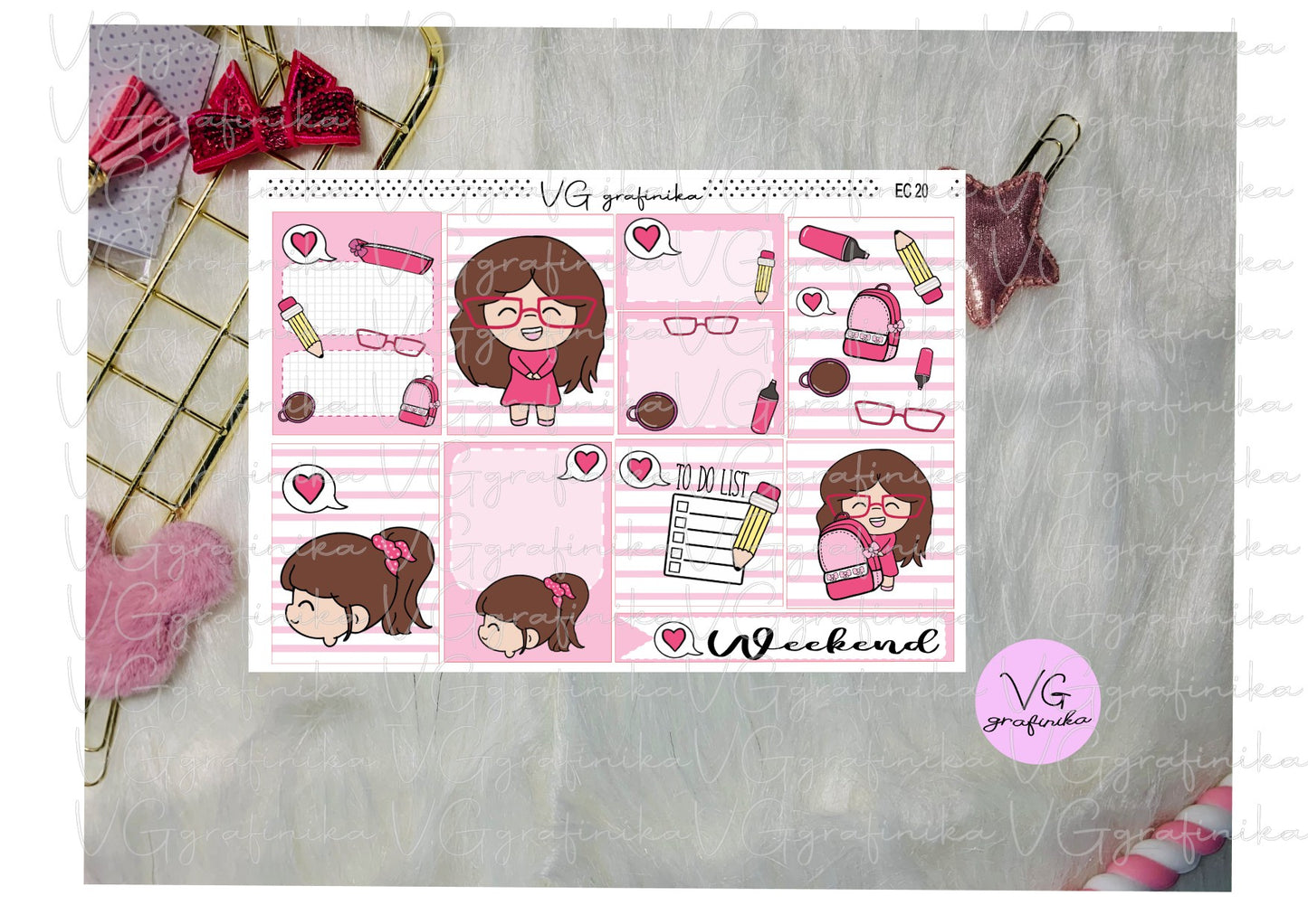 ERIN CONDREN - vicky backtoschool - pink