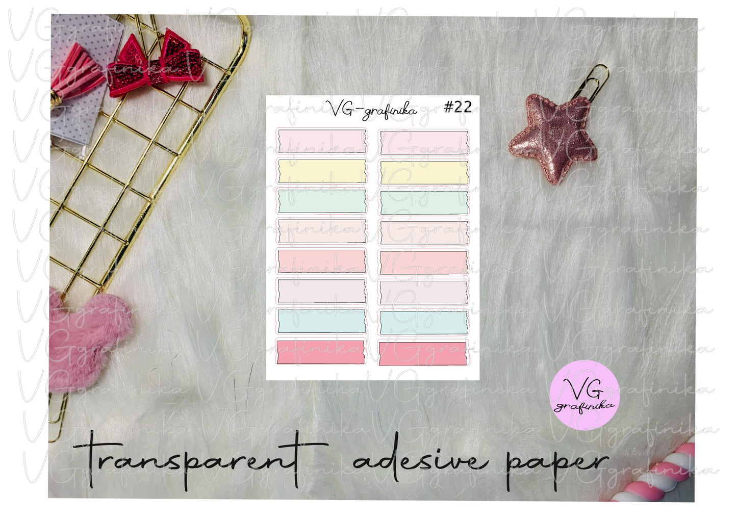 washi strips transparent adesive paper 22
