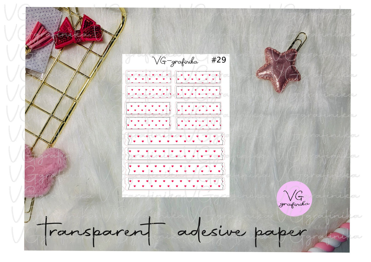 washi strips transparent adesive paper 29