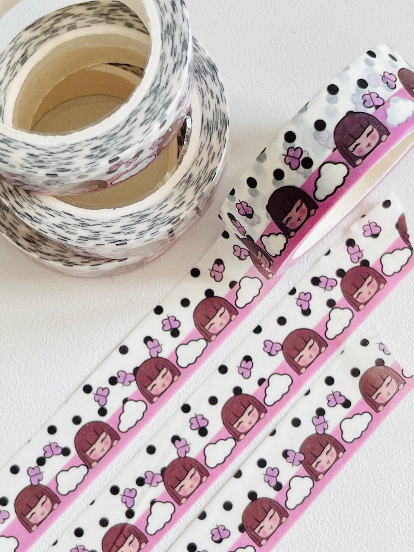 washitape pink butterfly - Juliet - 1,5 x 10 mt