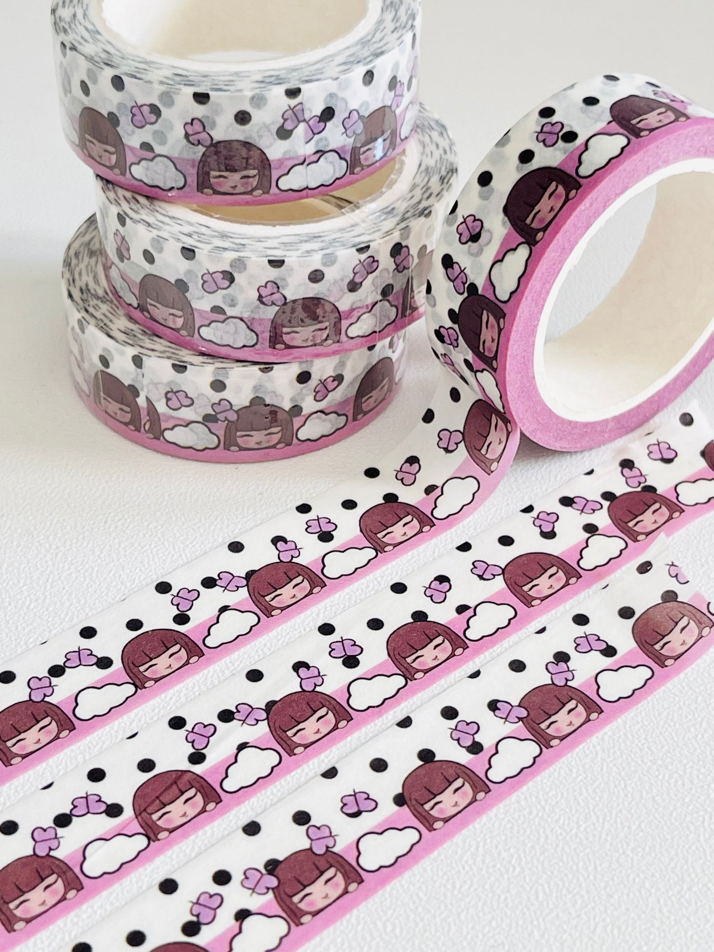 washitape pink butterfly - Juliet - 1,5 x 10 mt