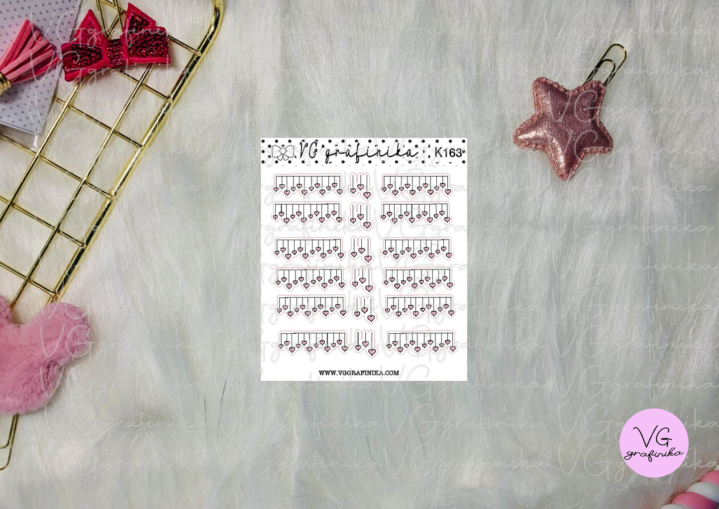 K 163 - decorazioni con cuori