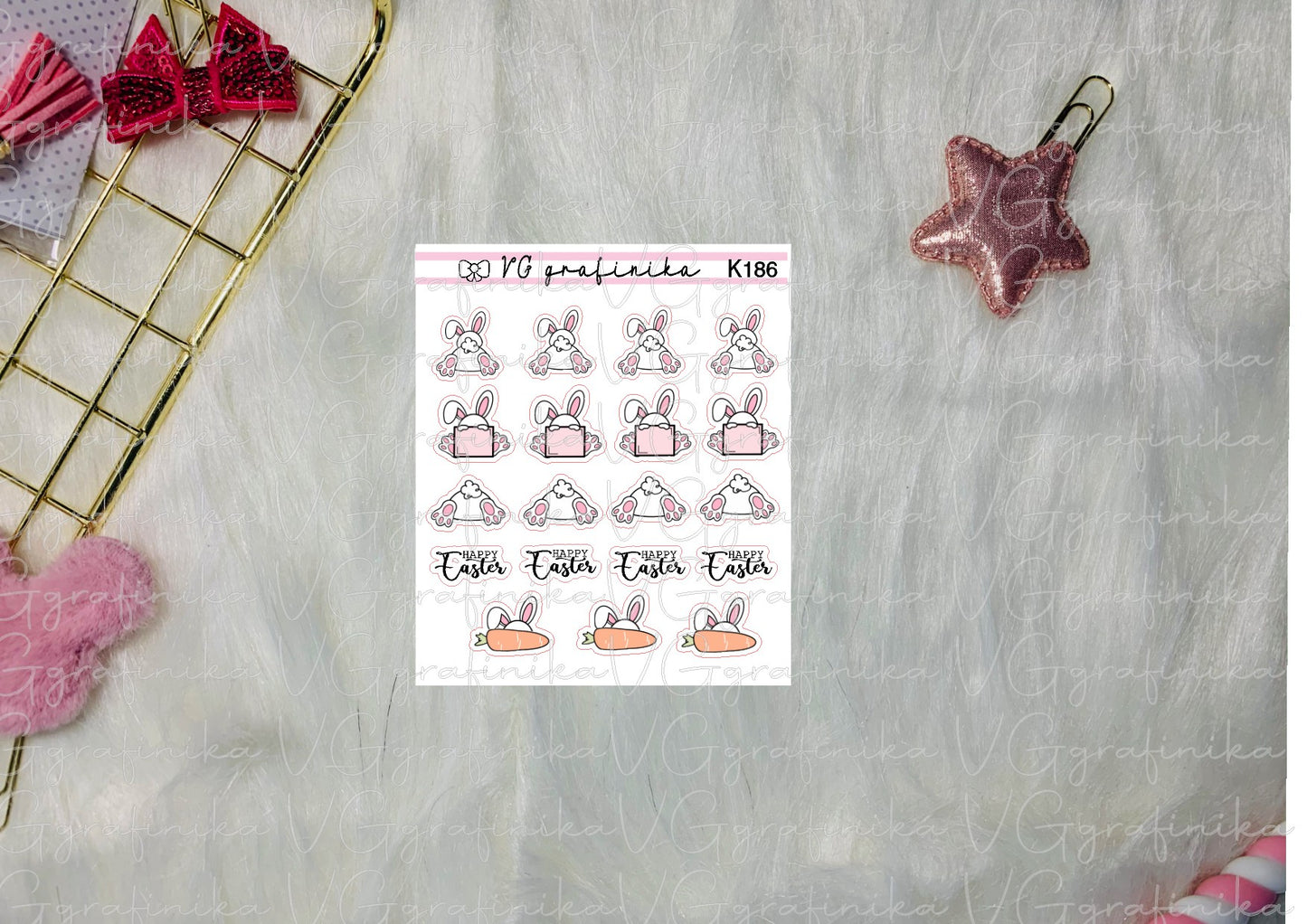 K186 - happy Easter mix stickers