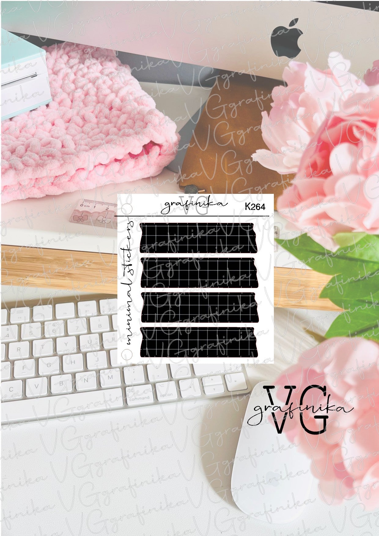 K 264 - minimal - washi strips black big