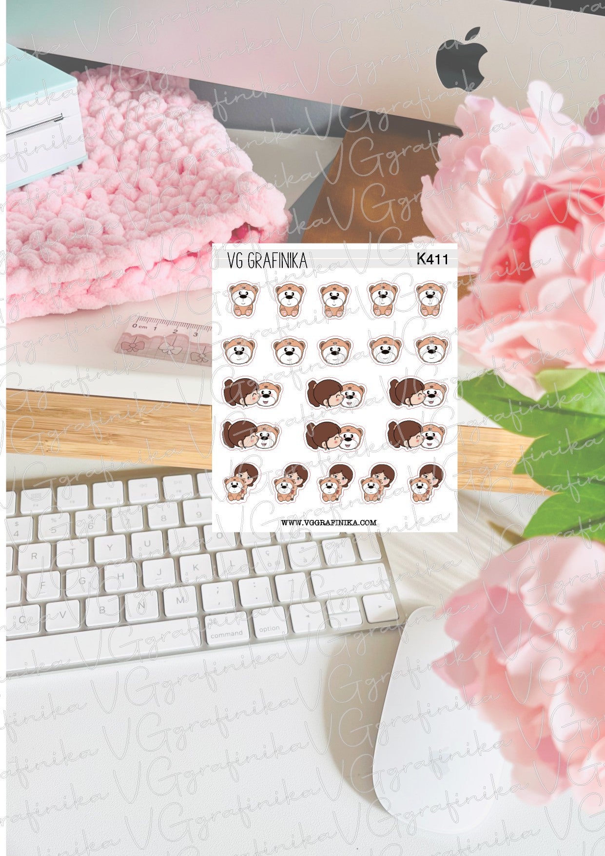 k 411 - Tato Bear and Vicky mini stickers