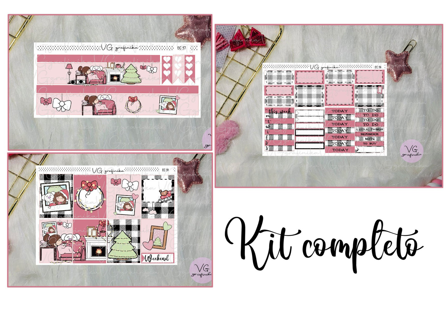 erin condren - cozy Christmas - ec57 - ec 58 - ec 59