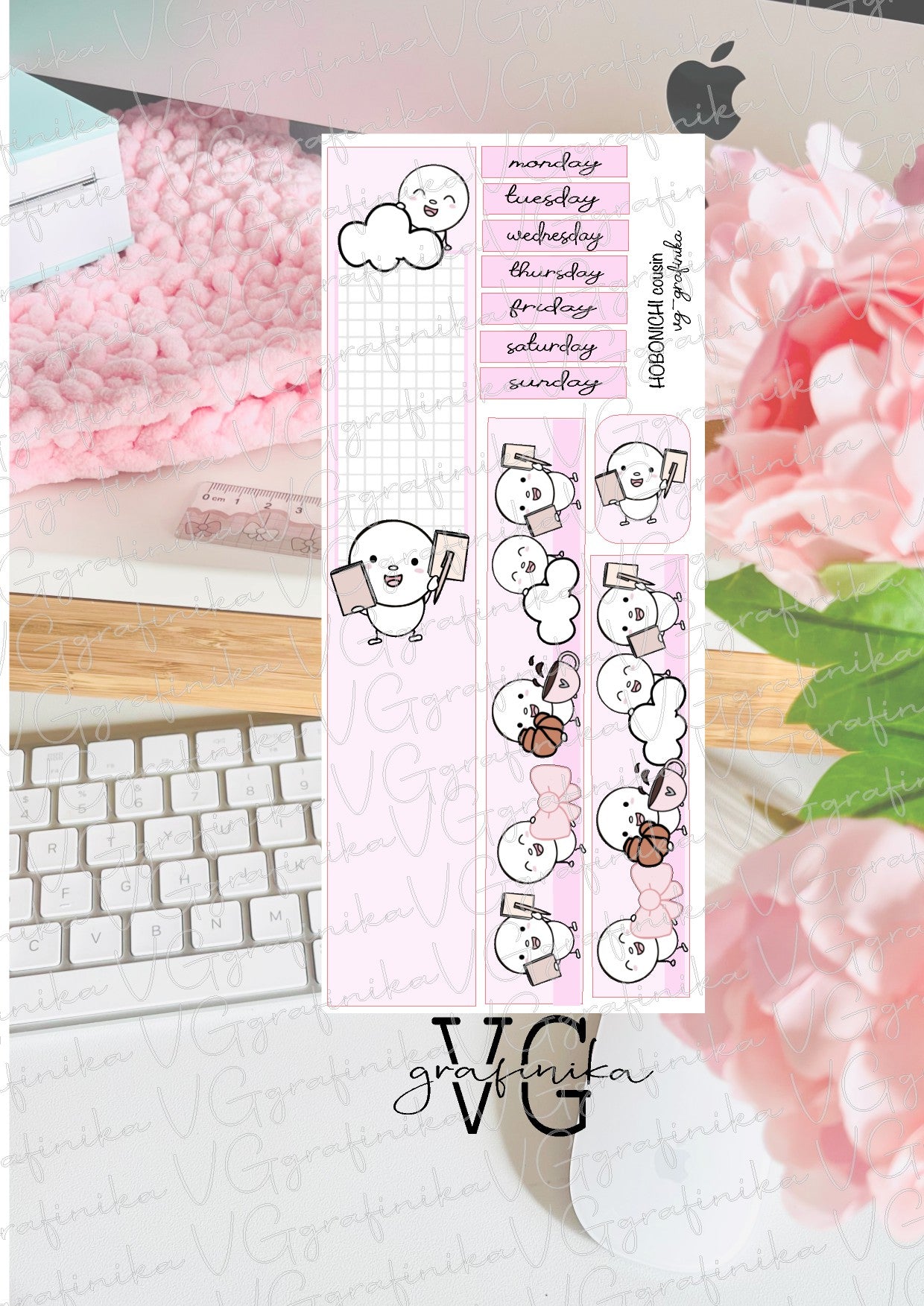 mensile Niko - pink fiocco per hobo cousin