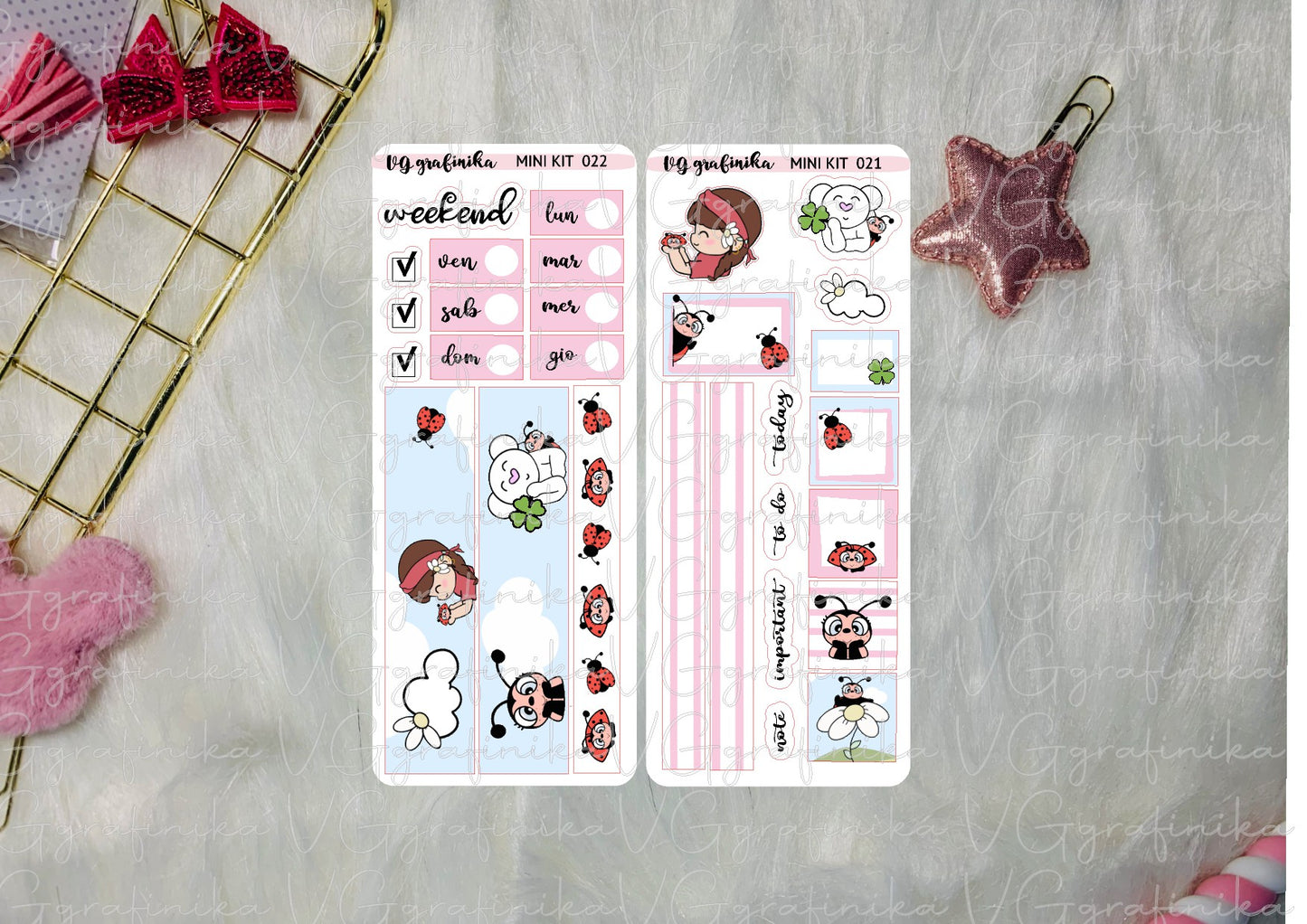 stickers sheet - minikit 21 - 22 Vicky and ladybug