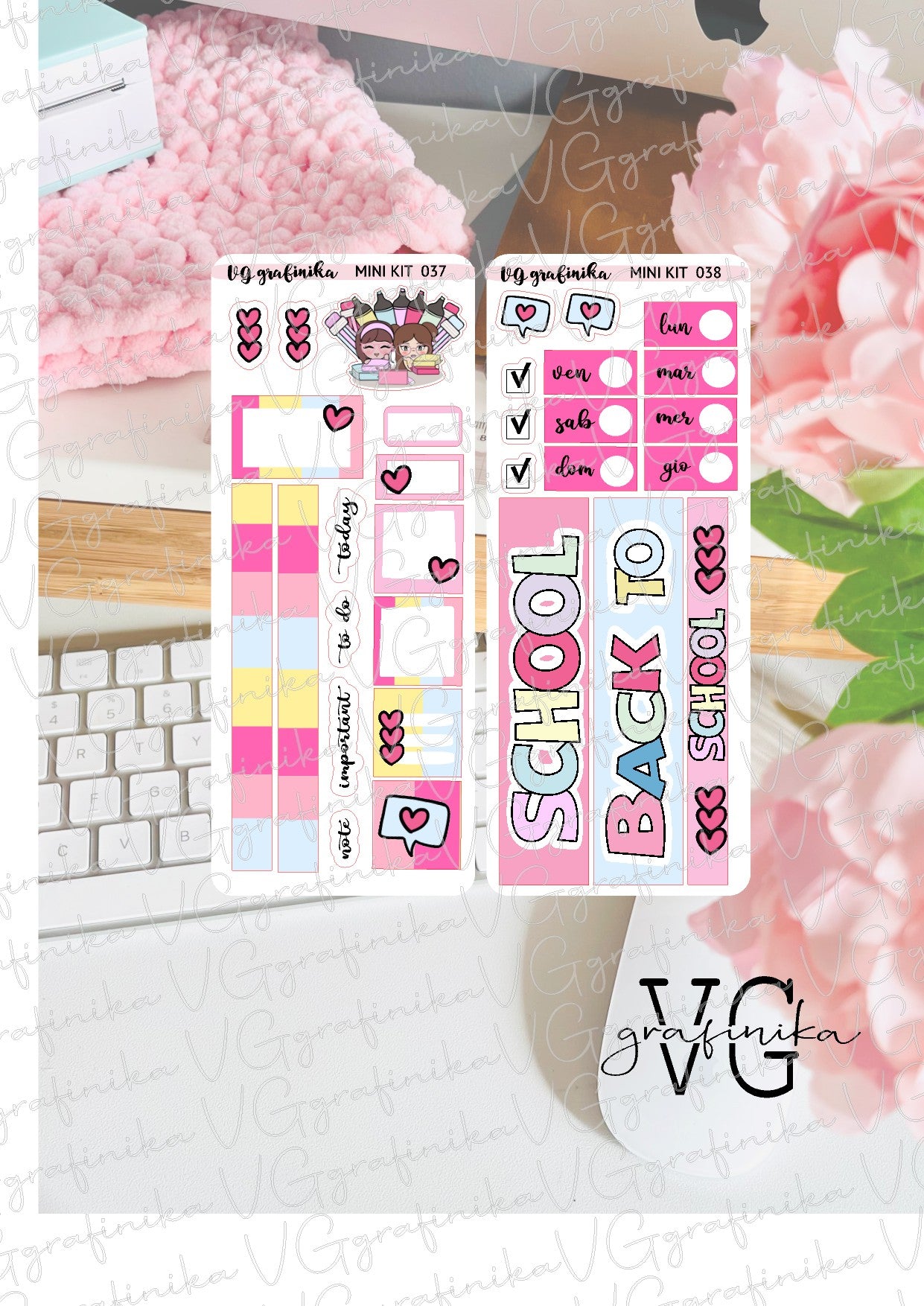 stickers sheets - minikit 37 / 38 back to school