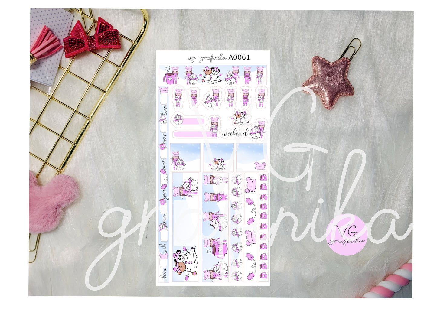 Pink winter Juliet - hobonichi weeks A0061
