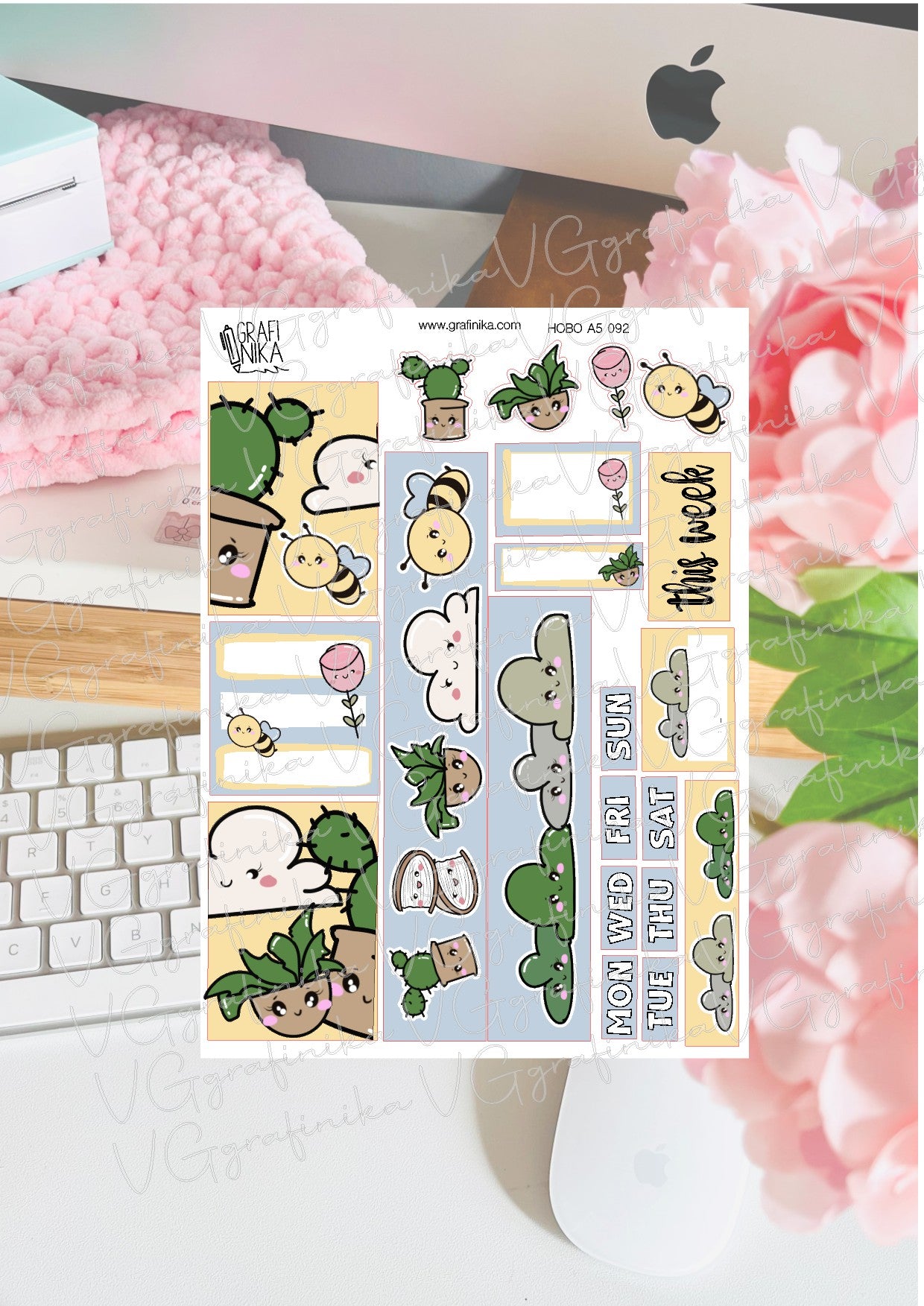 kit A5 settimanale - kawaii collection