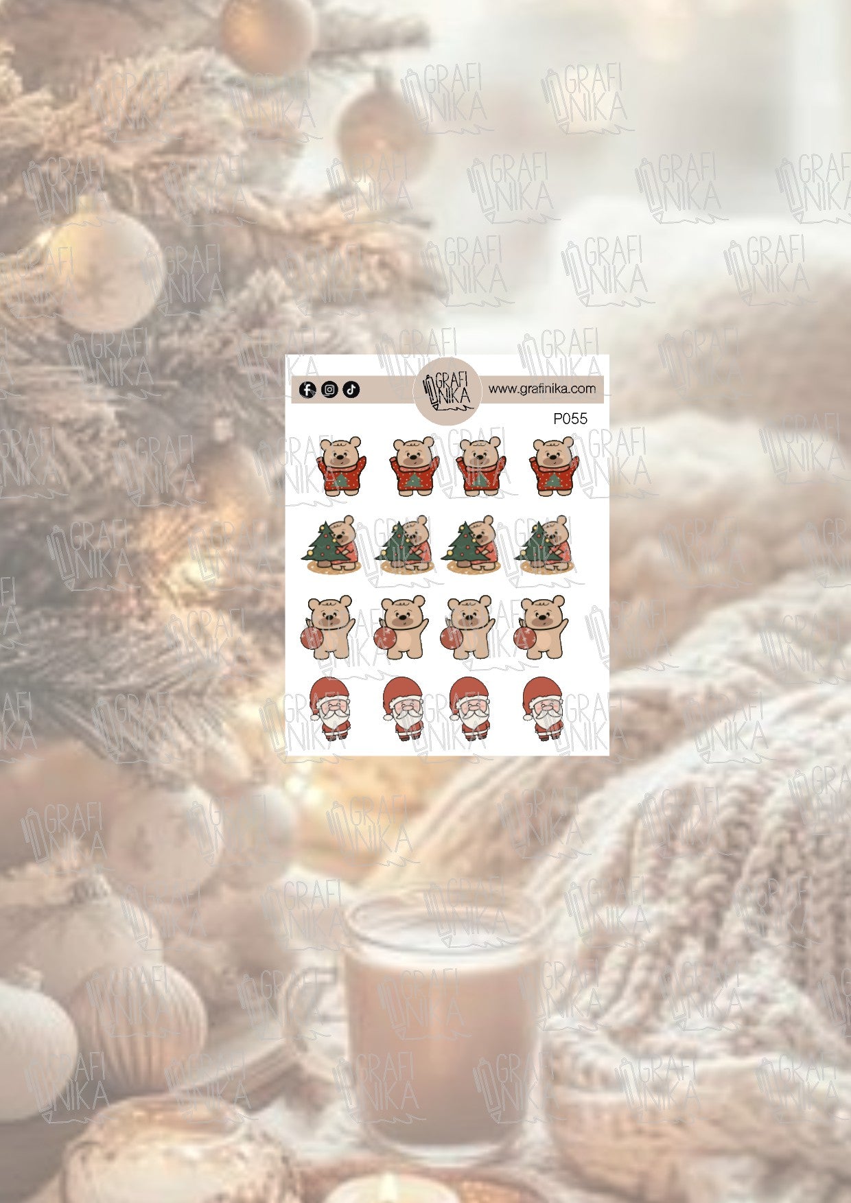 P55- christmas time - teddybear - santaclaus