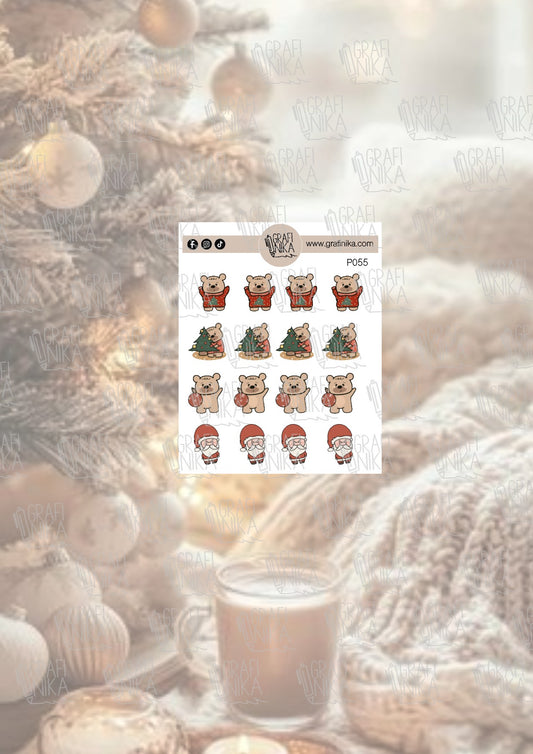 P55- christmas time - teddybear - santaclaus