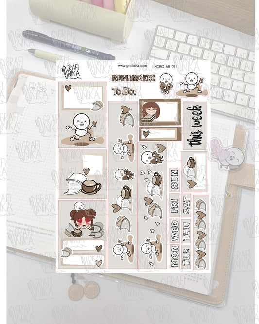 kit per hobo cousin in A5 - Niko e Vicky planner in love