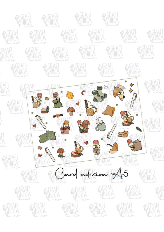 card adesiva autunnale - soft green