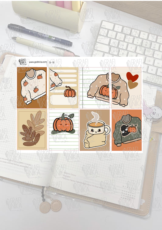 G 16 - box con illustrazioni autunnali - cozy time