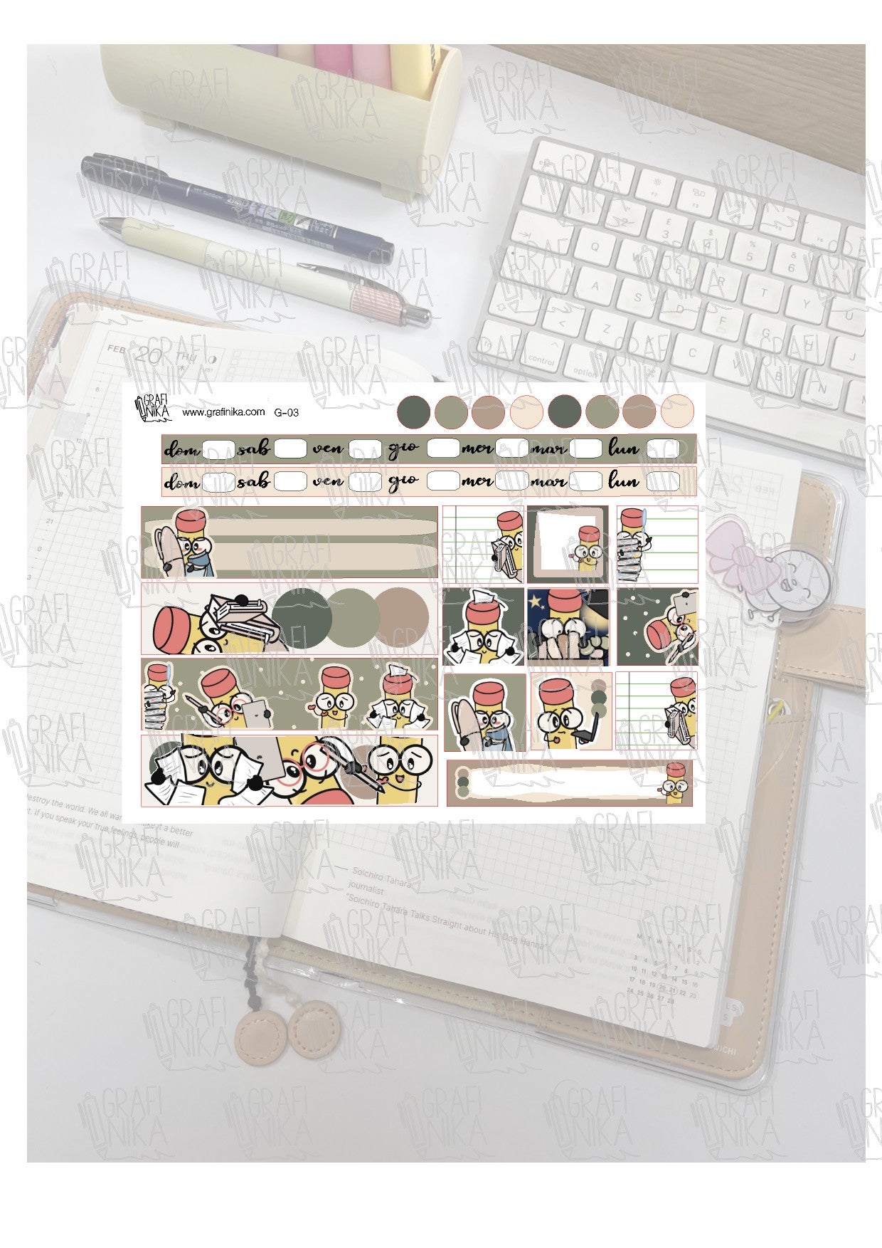 G3 - mix sticker per weeks - Pencil school