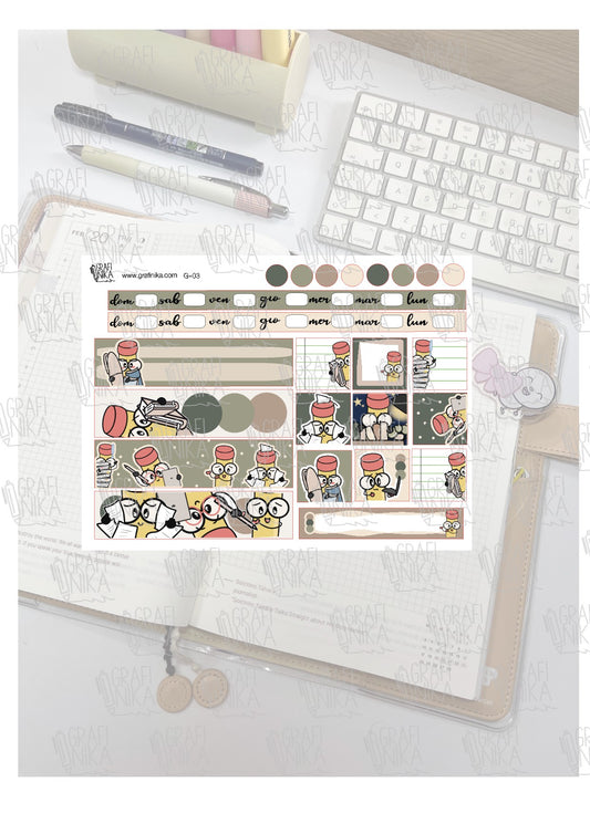 G3 - mix sticker per weeks - Pencil school