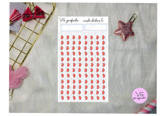 Washi stickers 6 - hearts light blue