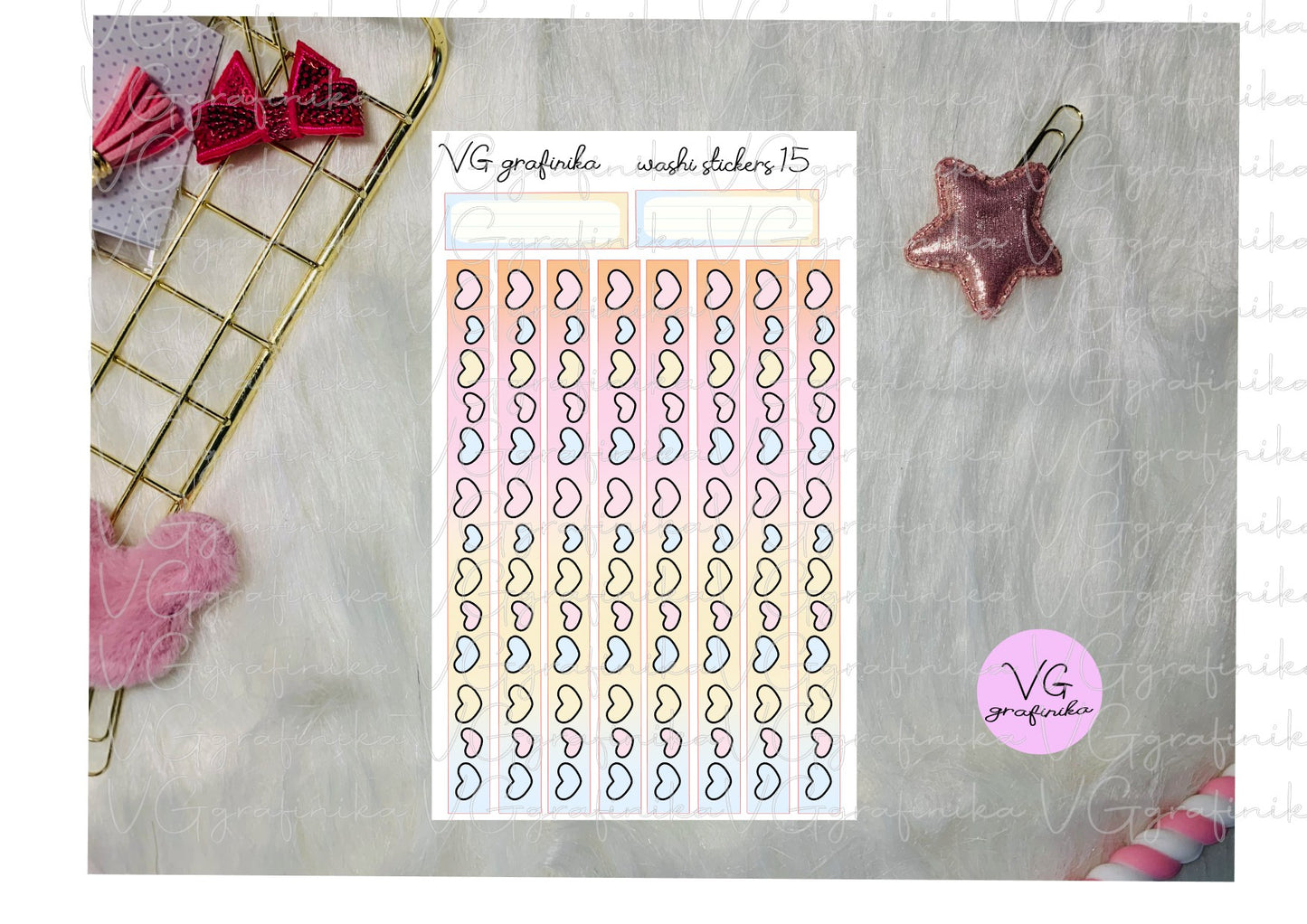 washi stickers 15 multicolor
