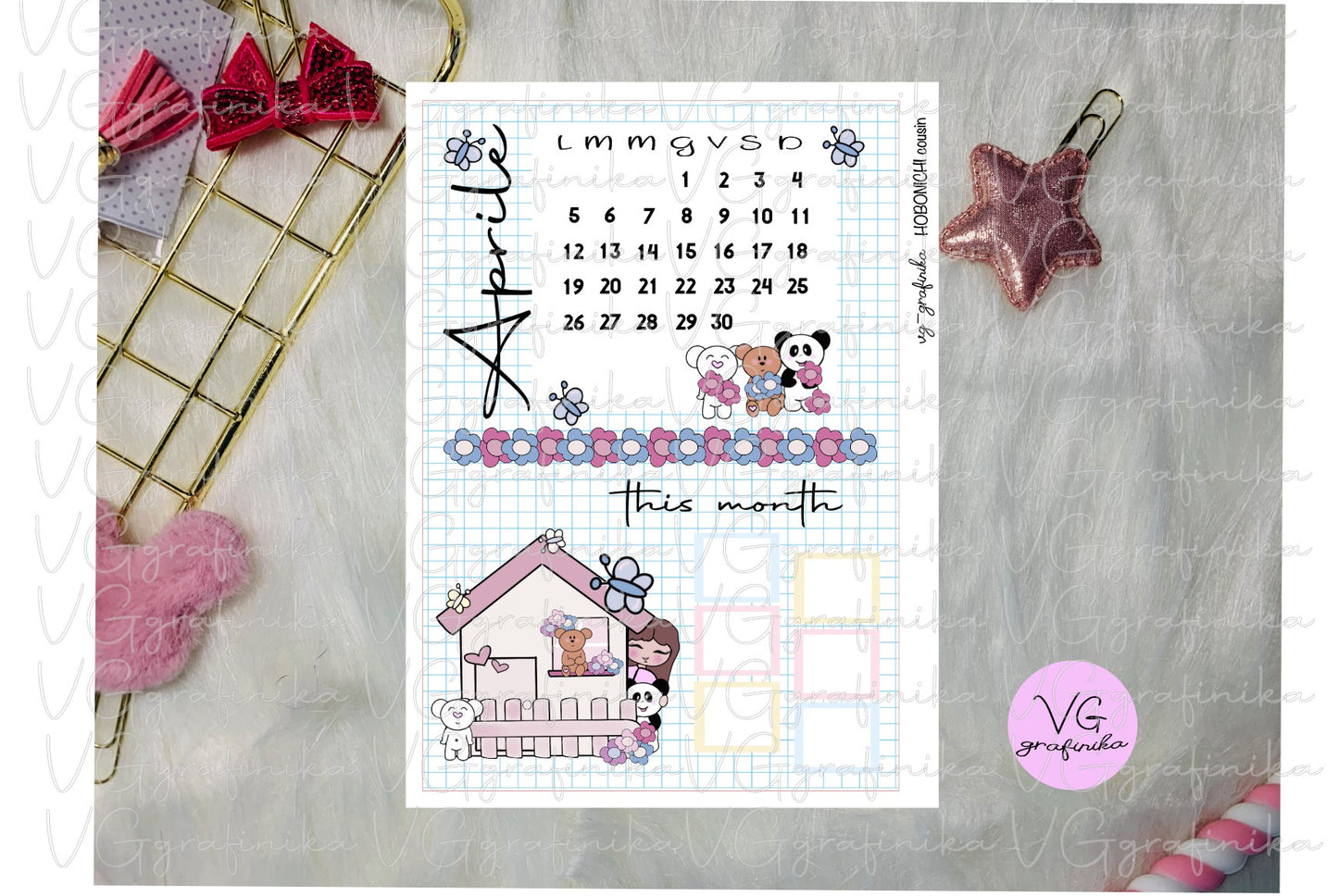 mensile pagina intera A5 - hobonichi cousin daily Aprile