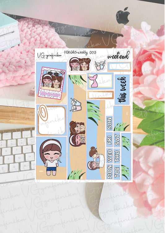 hobonichi cousin 070 - summer time Juliet & Vicky